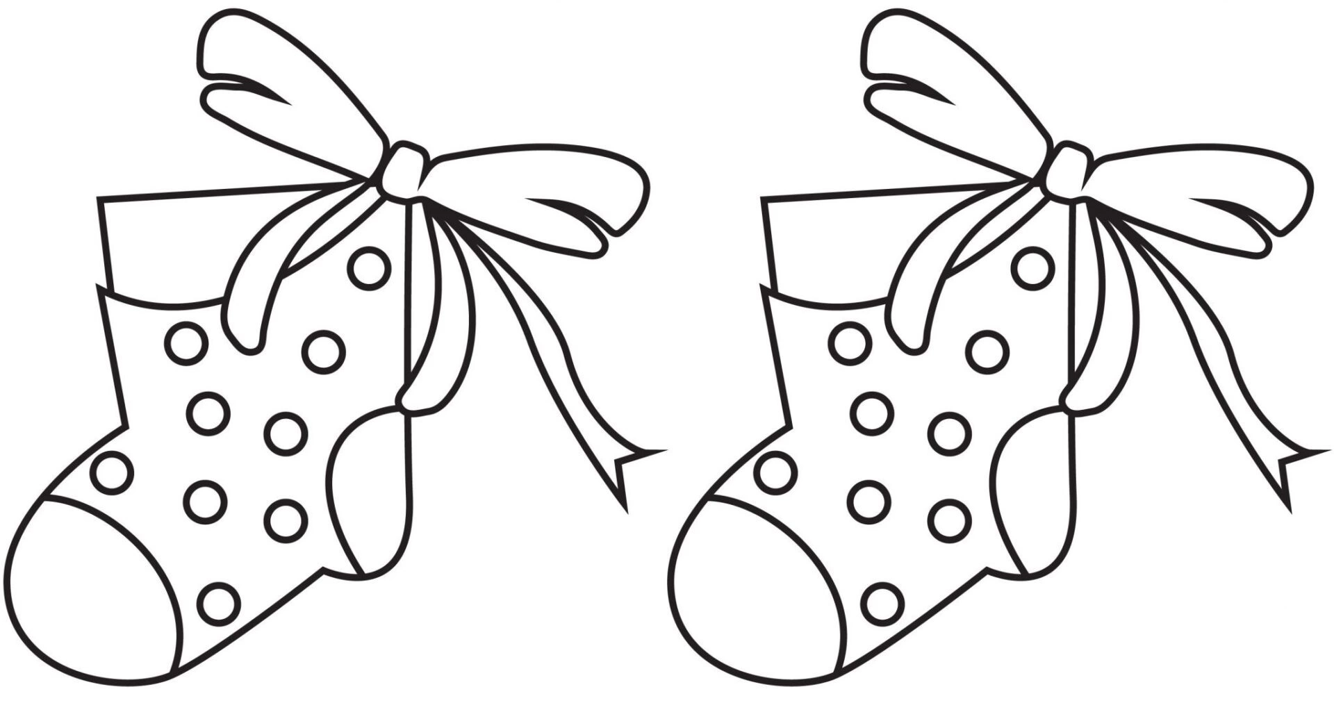 Two little Christmas socks coloring page